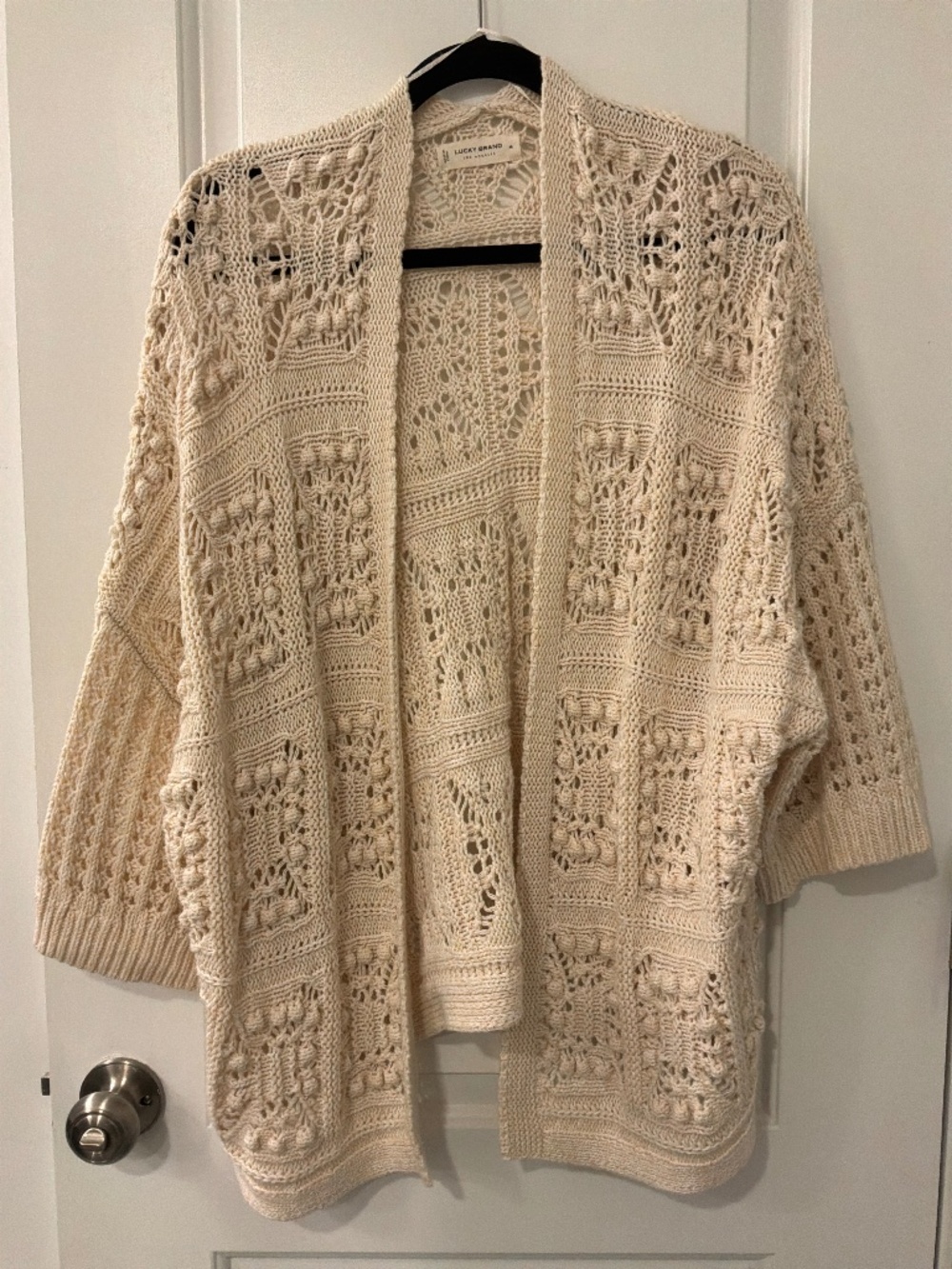 Lucky Brand Crochet Cardigan Sweater
